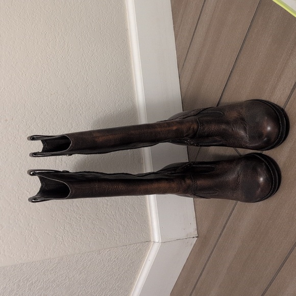 Gianni Bini Dark Brown Leather High Noon boots - Picture 3 of 8